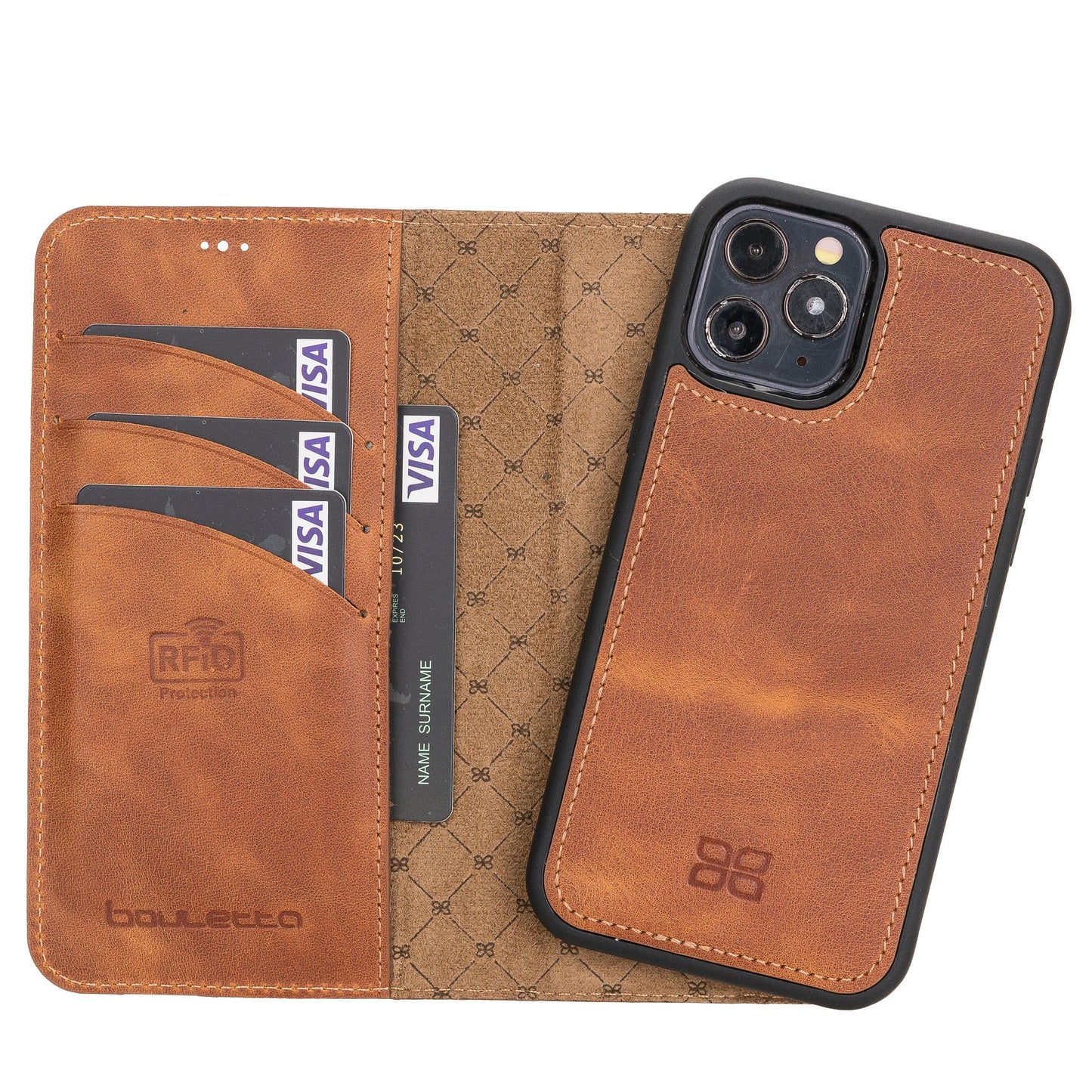 Apple iPhone 12 Series Detachable Leather Wallet Cases - MW-18