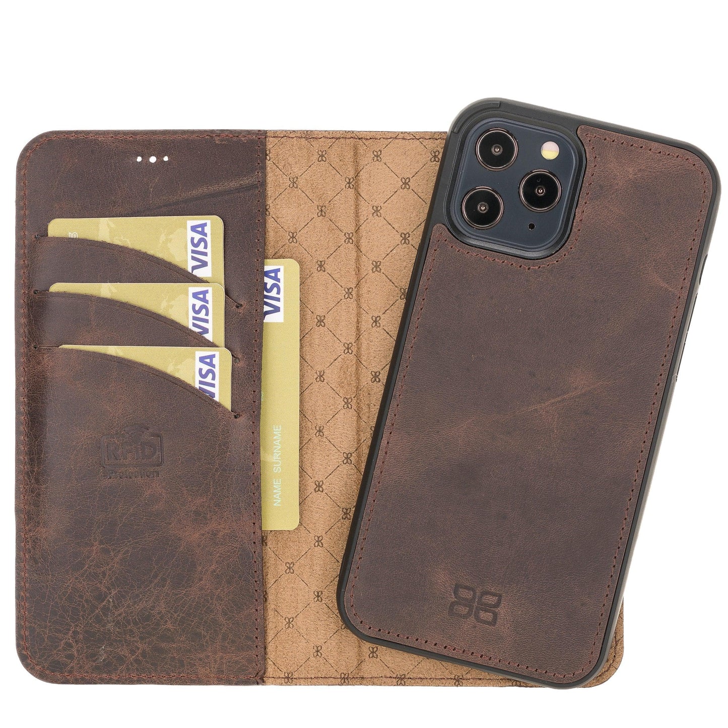 Apple iPhone 12 Series Detachable Leather Wallet Cases - MW-11