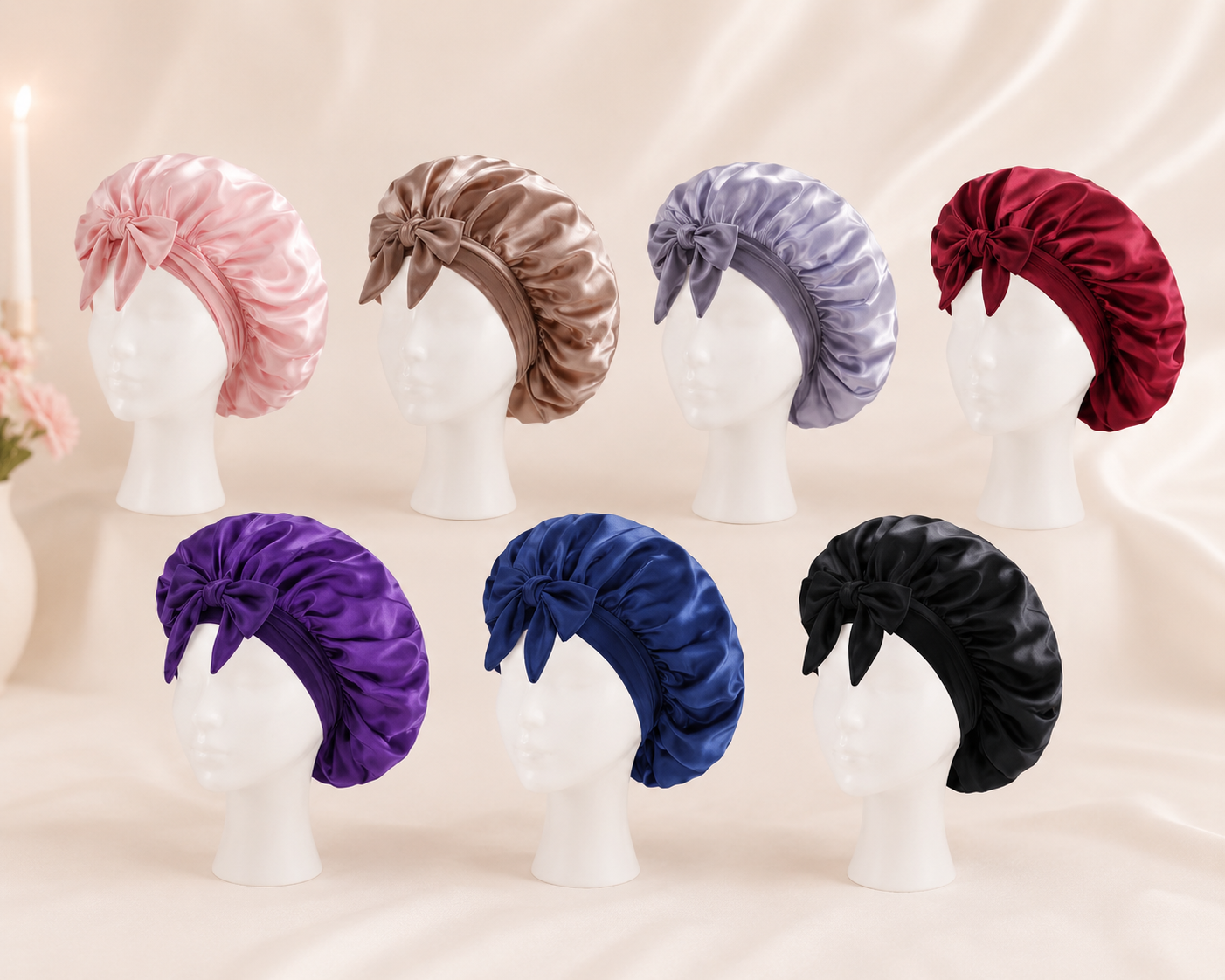 Premium Satin Sleep Bonnet – Overnight Hair Protection