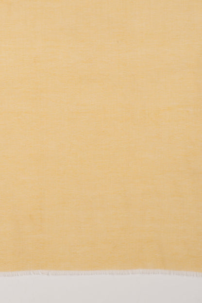 Plain Weave Chambray Merino Wool Scarf - Ice Yellow-2