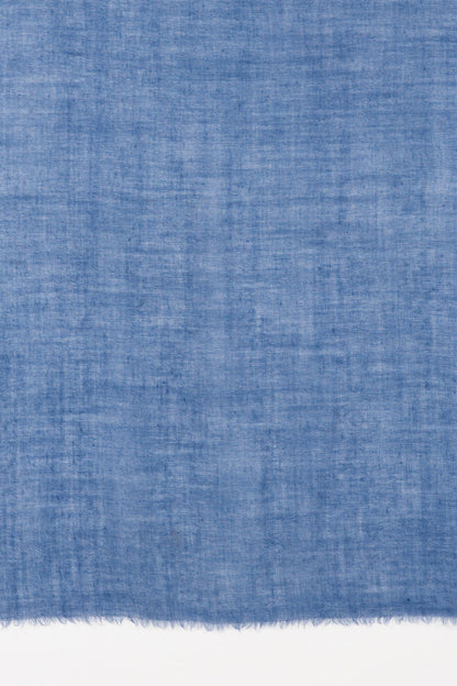 Plain Weave Gauze Merino Wool Scarf - Royal Blue-2