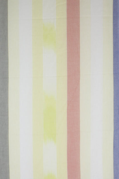 Fine Cotton Stripes Cotton Scarf - Pink Lime-3