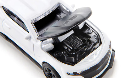 Chevrolet Camaro White with Black Hood Diecast Model Car by Siku-3