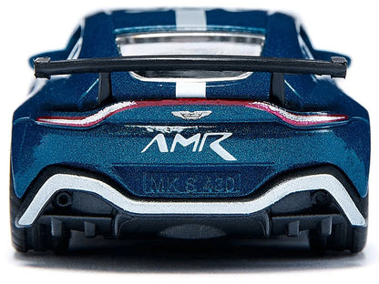 Aston Martin Vantage GT4 Blue Metallic with White Stripes Diecast Model Car by Siku-3