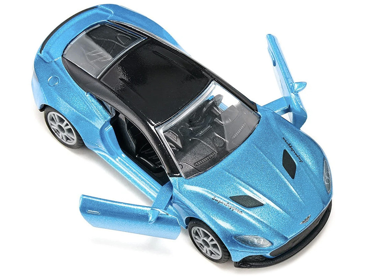 Aston Martin DBS Superleggera Blue Metallic with Black Top Diecast Model Car by Siku-1