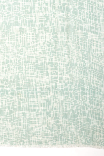 Busy Strokes Print Cotton Modal Scarf - Sage-2