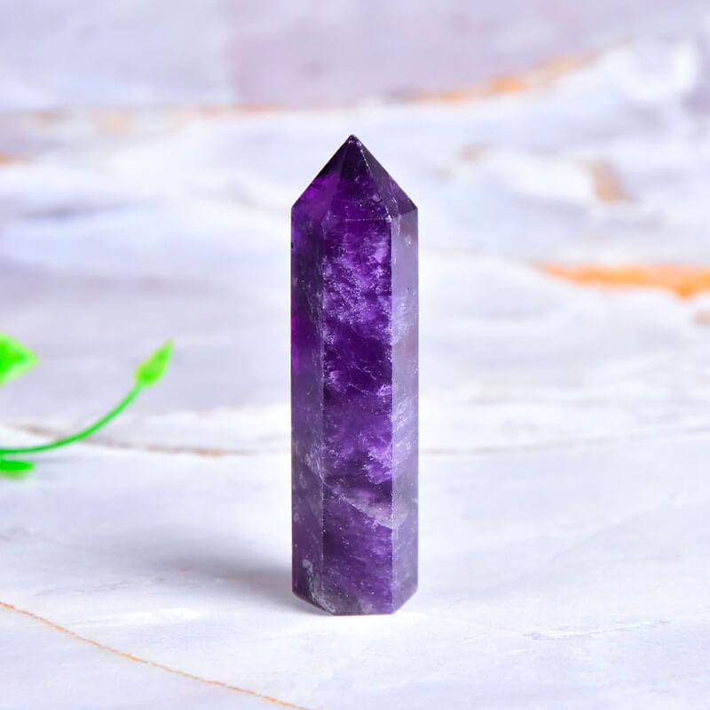 Brazilian Amethyst Crystal Tower – Natural Single-Point Energy Stone