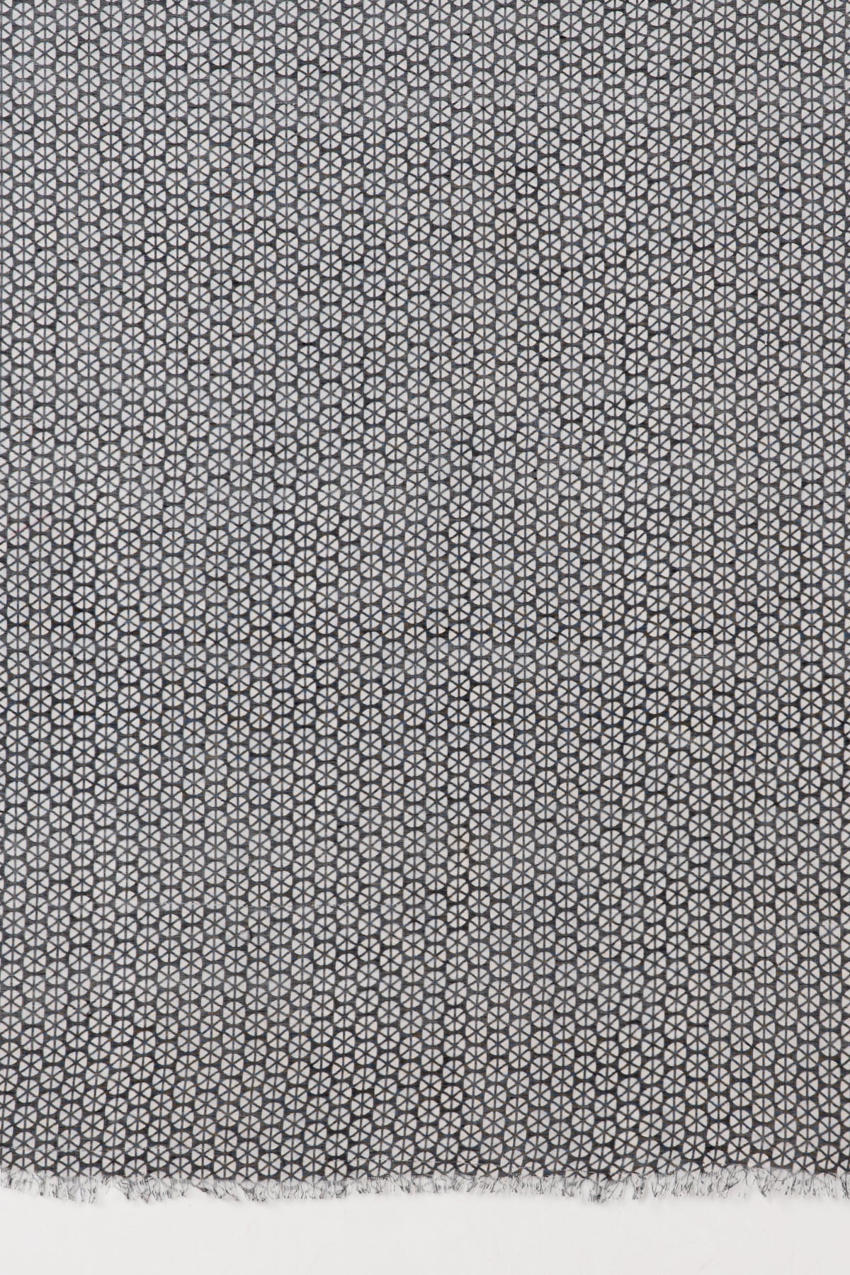 Hexagon Wheel Print Linen Cotton Scarf - Black-2