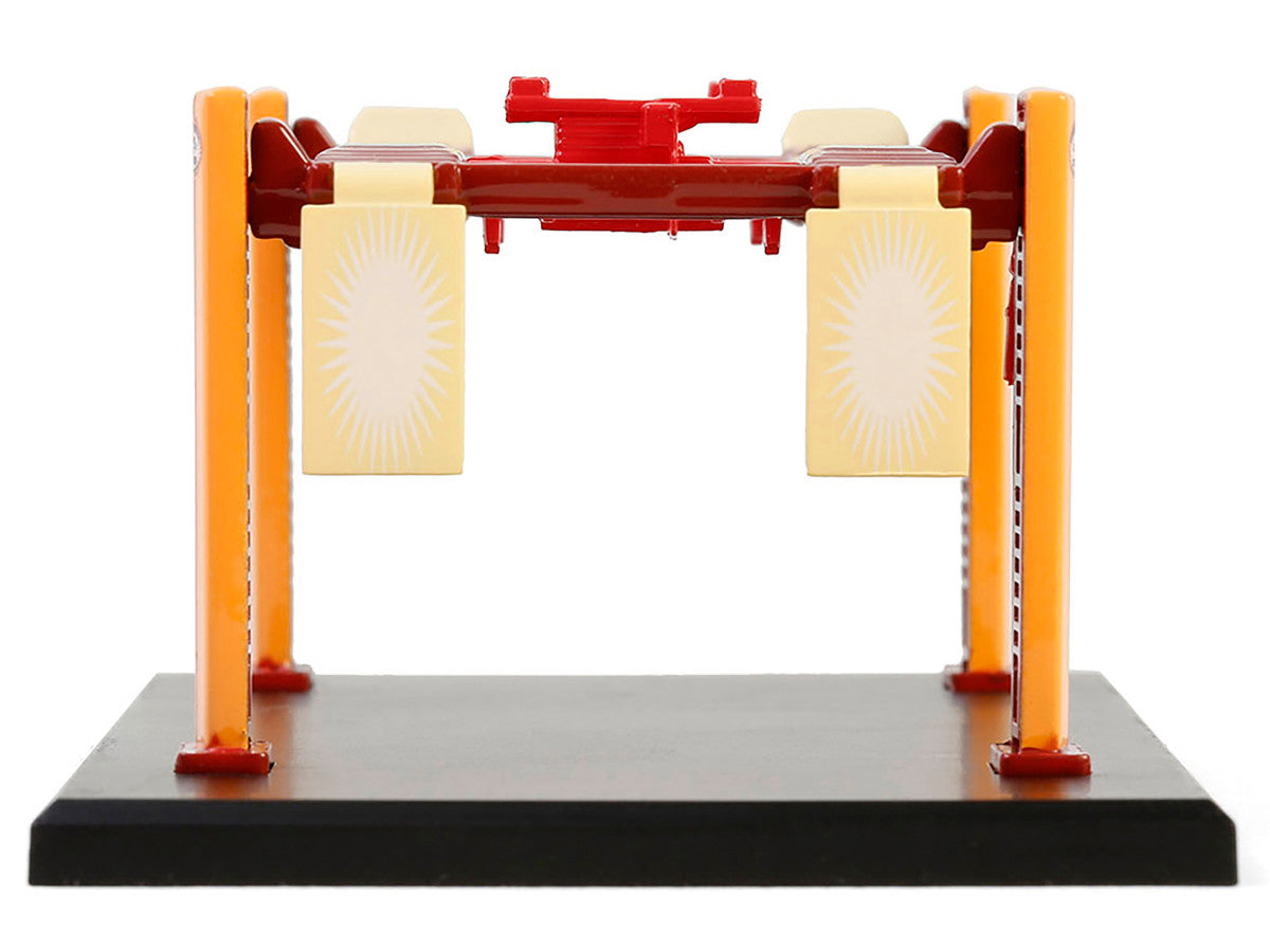 Adjustable Four-Post Lift "Busted Knuckle Garage" Red and Yellow "Four-Post Lifts" Series 6 1/64 Diecast Model by Greenlight-3