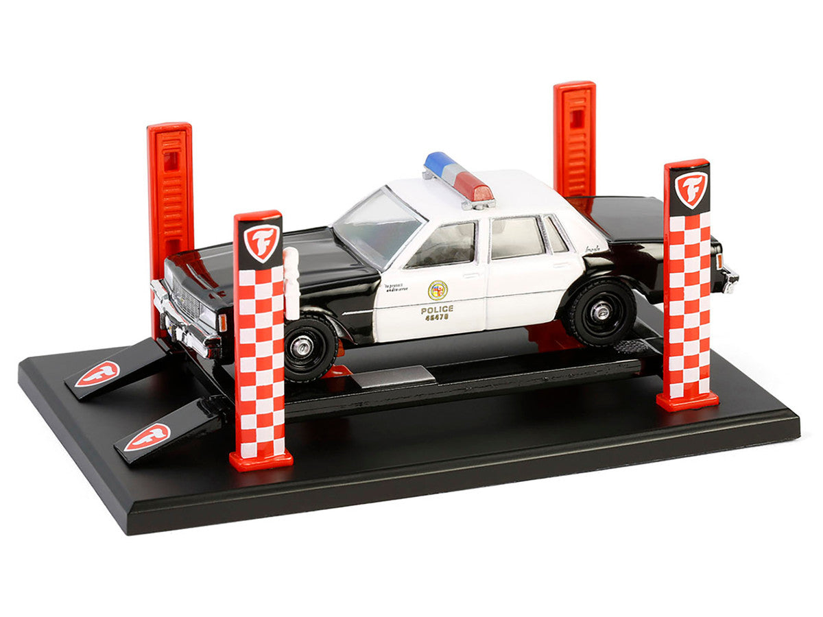 Adjustable Four-Post Lift "Firestone" Red and White "Four-Post Lifts" Series 6 1/64 Diecast Model by Greenlight-3