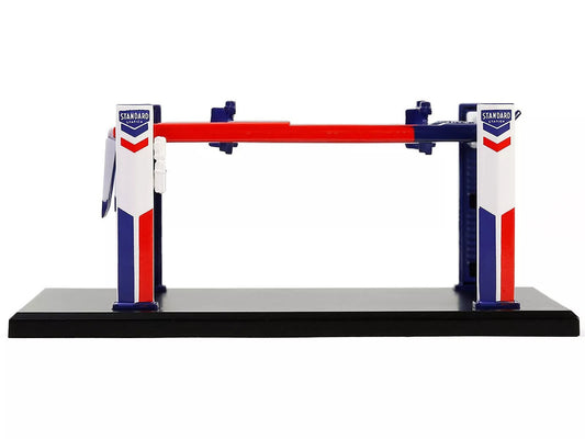Adjustable Four-Post Lift "Standard Oil" Red White and Blue "Four-Post Lifts" Series 6 1/64 Diecast Model by Greenlight-0