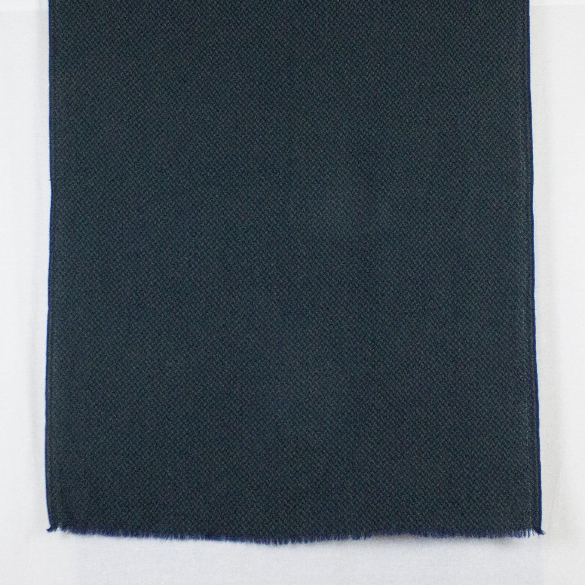 Chevron Weave Two Tone Merino Wool Scarf - Navy Green-3