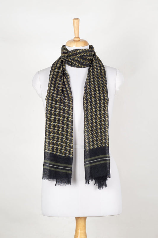 Jazzy Waves Fine Wool Scarf – Green Yellow | SVEŽElife-0
