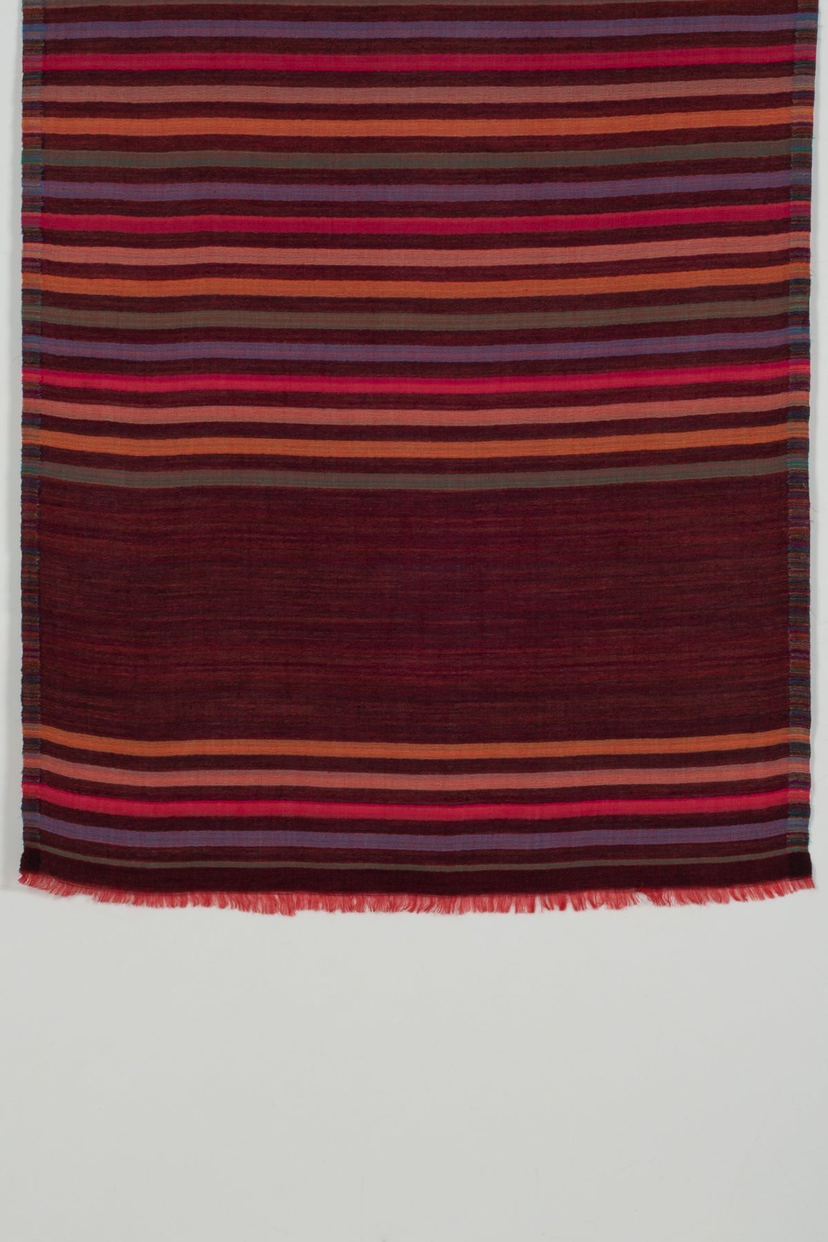 Vivid Stripes Reversible Cashmere Wool Scarf – Brown Multi-Coloured | SVEŽElife-1