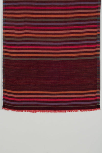 Vivid Stripes Reversible Cashmere Wool Scarf – Brown Multi-Coloured | SVEŽElife-1