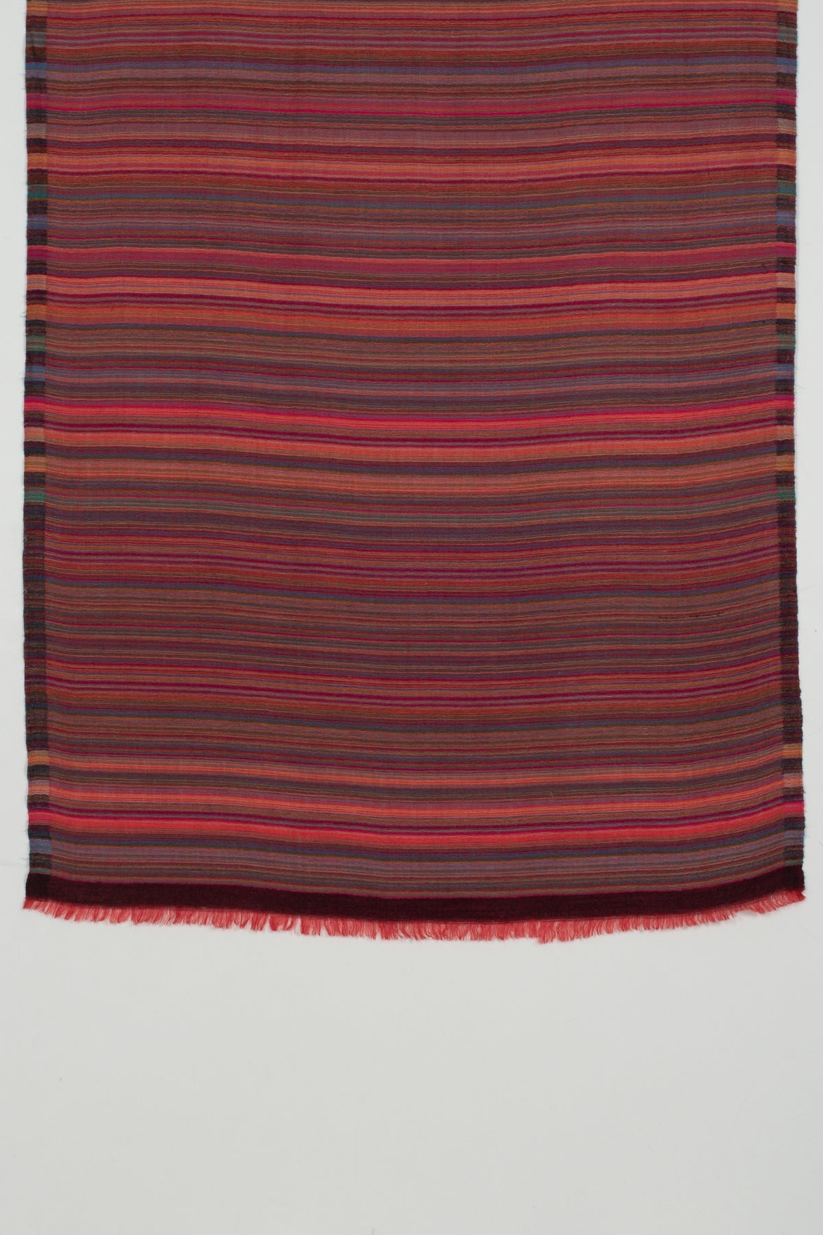 Vivid Stripes Reversible Cashmere Wool Scarf – Brown Multi-Coloured | SVEŽElife-3
