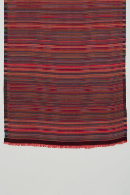 Vivid Stripes Reversible Cashmere Wool Scarf – Brown Multi-Coloured | SVEŽElife-3