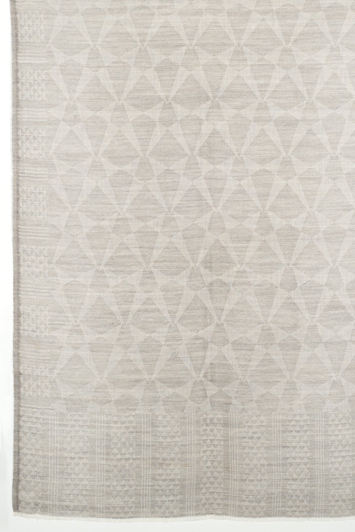 Quad Crystals Geometric Cashmere Wool Scarf - Grey-0