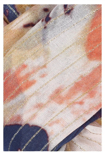 Midnight Bloom Cotton Scarf - Navy-3
