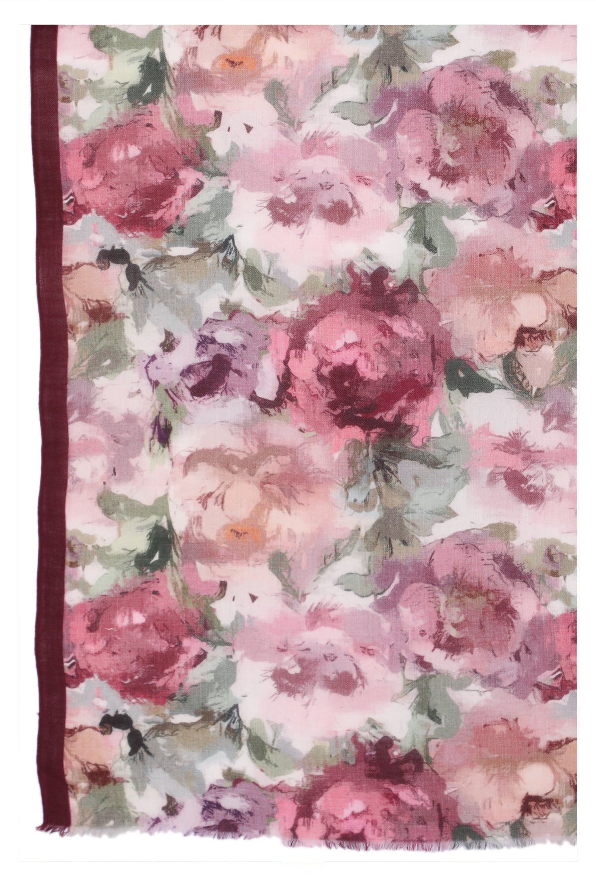 Romantic Bloom Wool Scarf - Multi Coloured-1
