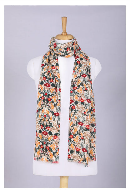 Vintage Charm Wool Scarf - Multi Coloured-0