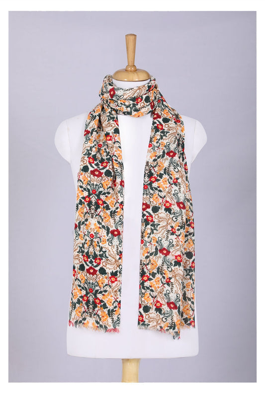 Vintage Charm Wool Scarf - Multi Coloured-0