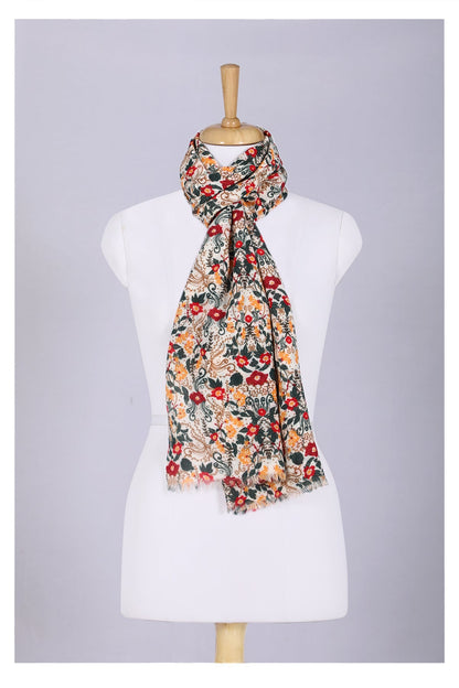Vintage Charm Wool Scarf - Multi Coloured-2