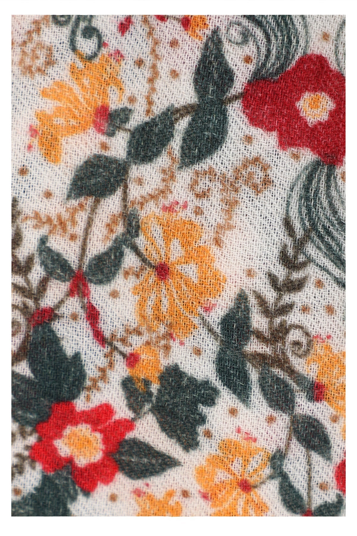Vintage Charm Wool Scarf - Multi Coloured-3