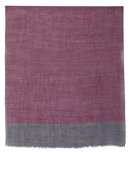 Twilight Stripes Wool Scarf - Grey Maroon-1