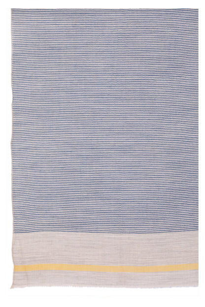 Serene Stride Stripes Wool Scarf - Beige Blue-1