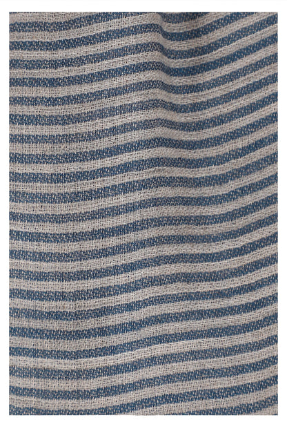 Serene Stride Stripes Wool Scarf - Beige Blue-3