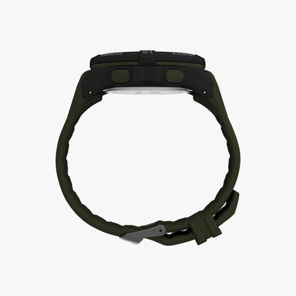 Timex Men's Black Resin Watch, Green Band | T5K836-4