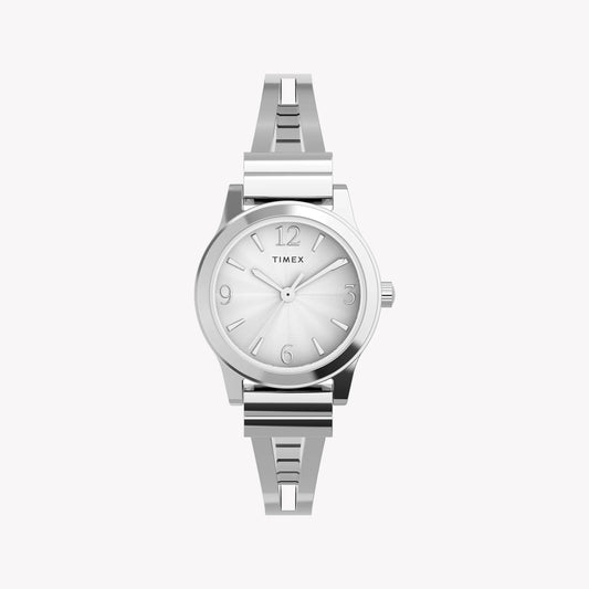 Timex Women's Silver-Tone Case, Chrome/Semi Bangle | TW2W18400-0