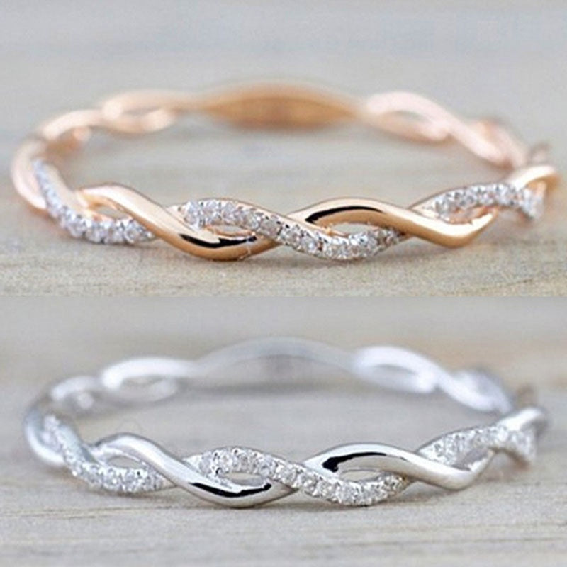 Eleganties van de Liefde Verbinding Ring | Delikaat Ontwerp