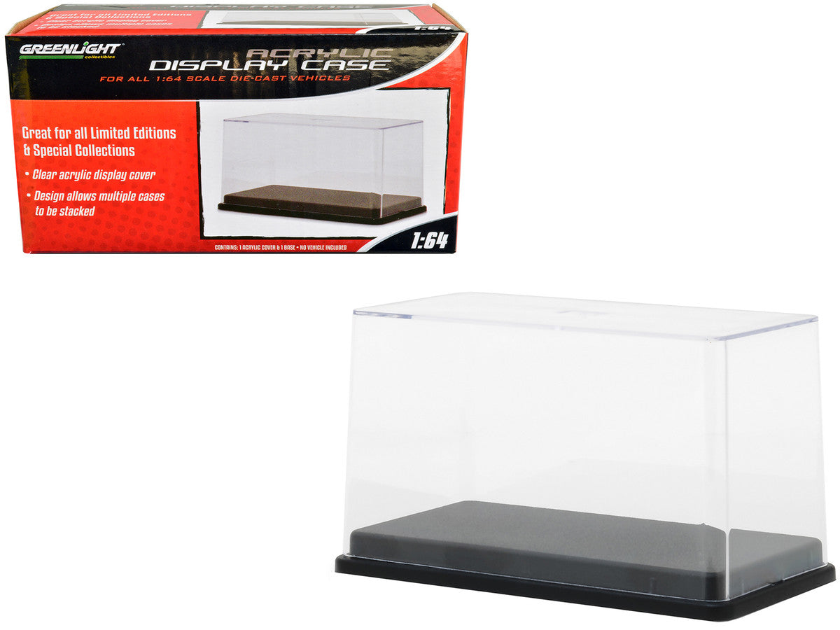 Tall Acrylic Collectible Display Show Case for 1/64 Scale Model Cars with Black Plastic Base by Greenlight-0