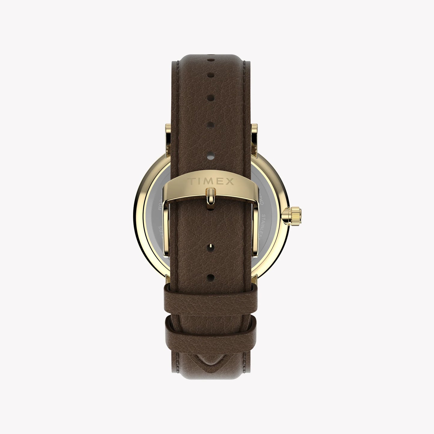 Timex Men's Gold-tone Case, Brown Vegan Leather Strap | TW2V91300-1