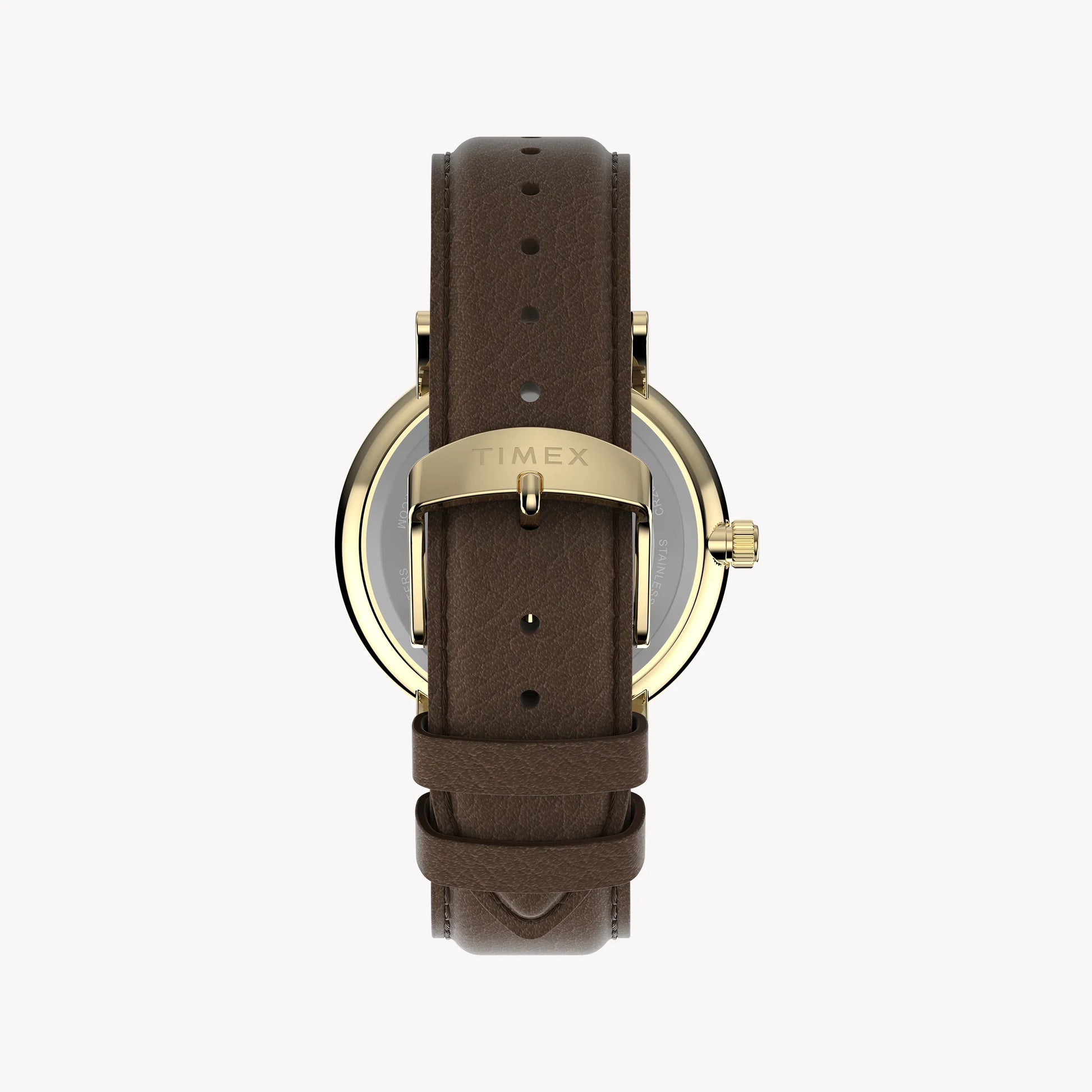 Timex Men's Gold-tone Case, Brown Vegan Leather Strap | TW2V91300-1