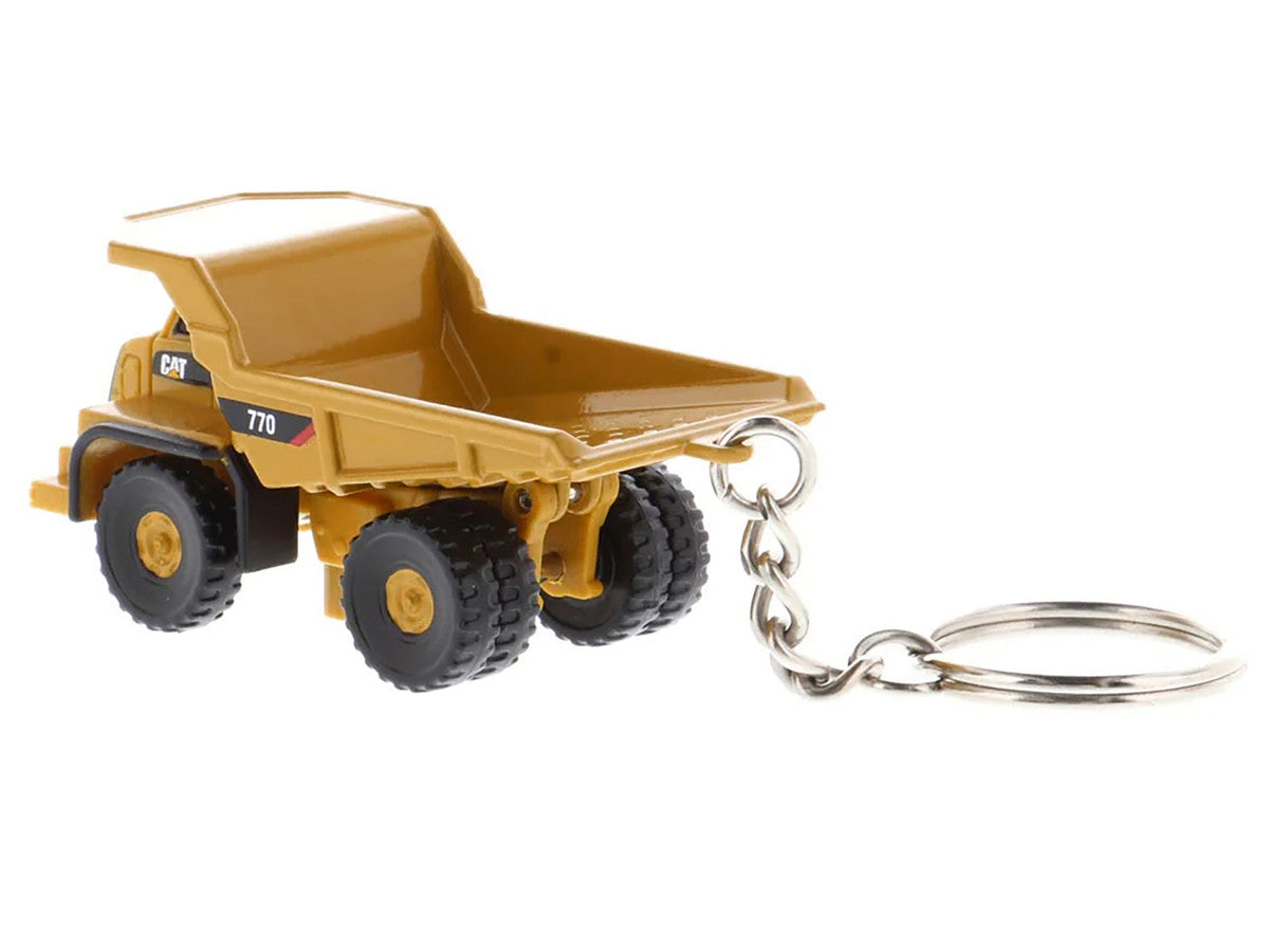 CAT Caterpillar 770 Off-Highway Truck Keychain Yellow Diecast Model by Diecast Masters-0