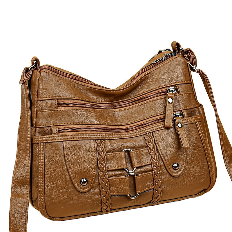 Grace's Chic Nieten Accent Crossbody | Strakke Diefstalpreventie Crossbody Tas