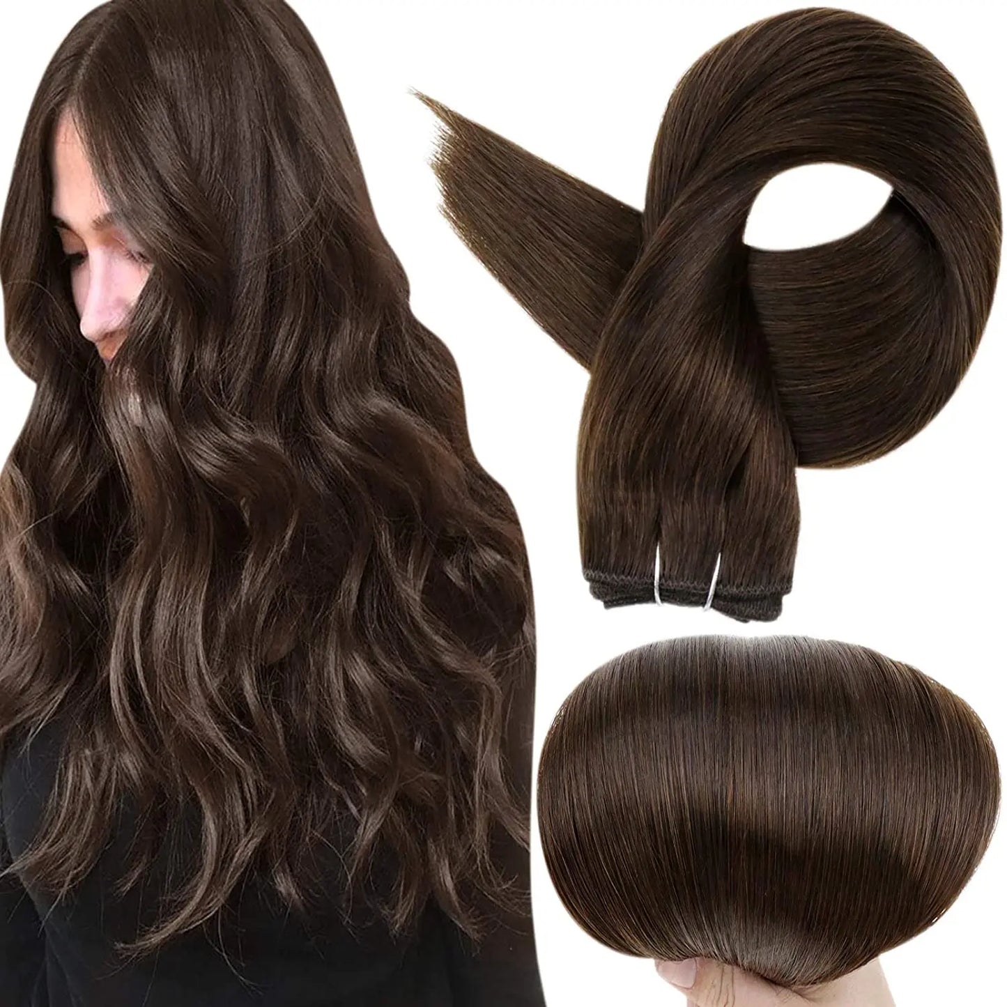 Verander Je Uiterlijk met Full Shine Ombre Blonde Menselijk Haar Weft Extensions - Zijdeachtig Steil 100g Remy Skin Dubbele Weft Bundels voor een Perfecte Salonafwerking!