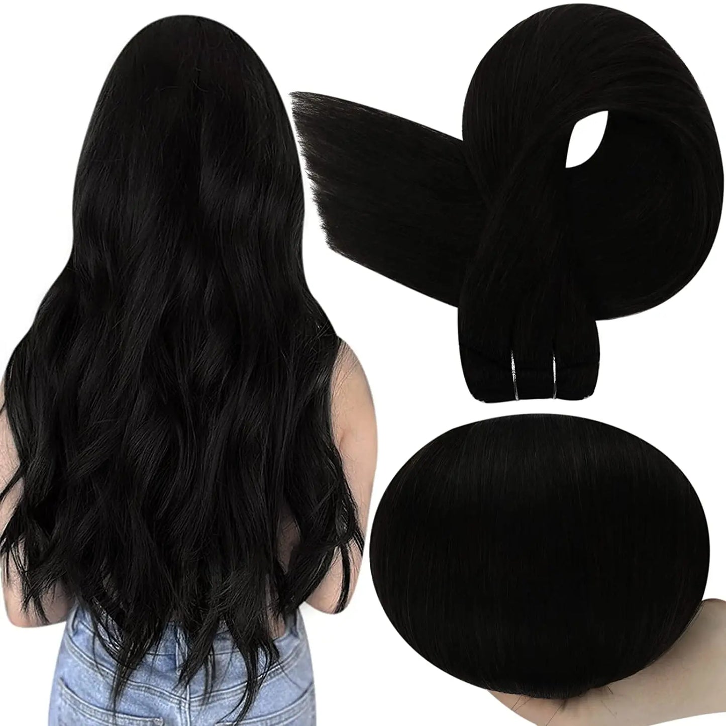 Verander Je Uiterlijk met Full Shine Ombre Blonde Menselijk Haar Weft Extensions - Zijdeachtig Steil 100g Remy Skin Dubbele Weft Bundels voor een Perfecte Salonafwerking!