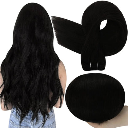 Verander Je Uiterlijk met Full Shine Ombre Blonde Menselijk Haar Weft Extensions - Zijdeachtig Steil 100g Remy Skin Dubbele Weft Bundels voor een Perfecte Salonafwerking!