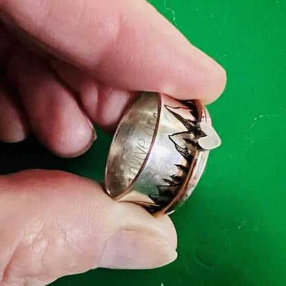 Gepersonaliseerde Liefdevolle Berg Spinner Ring voor een Vleugje Elegantie