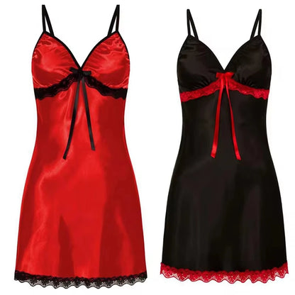 Elegante Plus Size Lingerie met Kant: Sensationele V-Hals Nachtjapon met Suspender Ontwerp in Diverse Kleuren