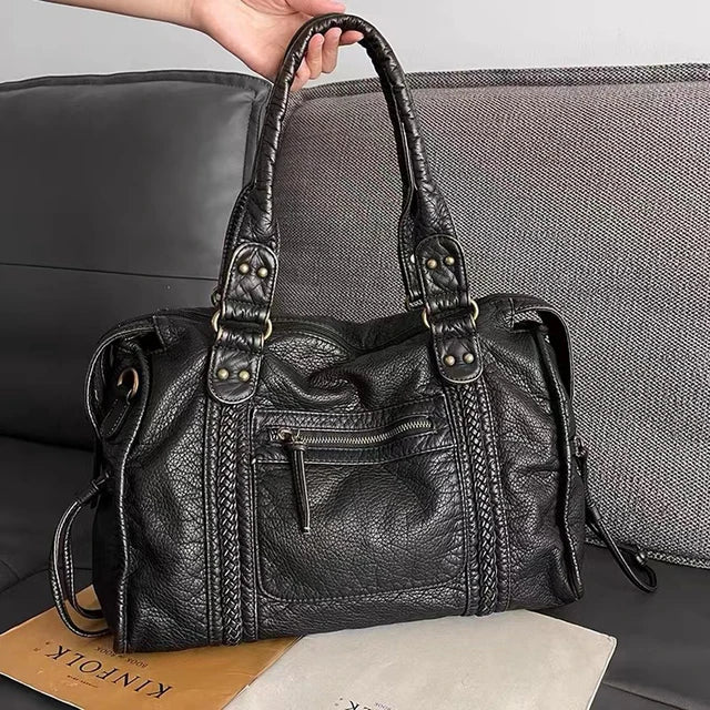 VICKY - Vintage leren schoudertas voor dames