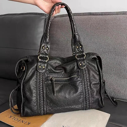 VICKY - Vintage leren schoudertas voor dames