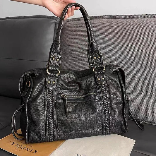 VICKY - Vintage leren schoudertas voor dames
