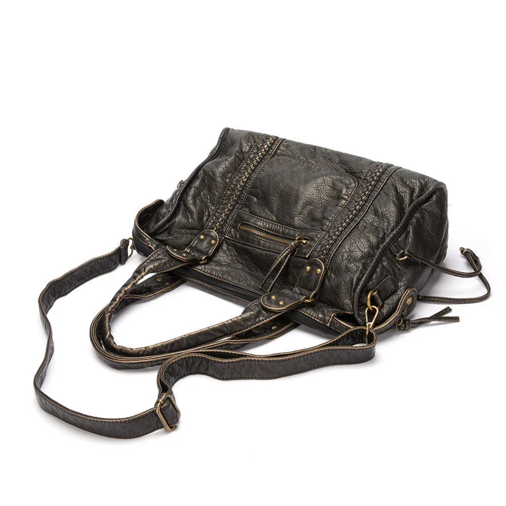 VICKY - Vintage leren schoudertas voor dames