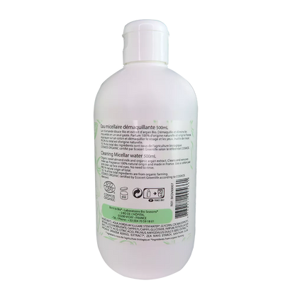 Sweet Almond Argan Micellar Makeup Remover Water 500mL - Certified organic-1
