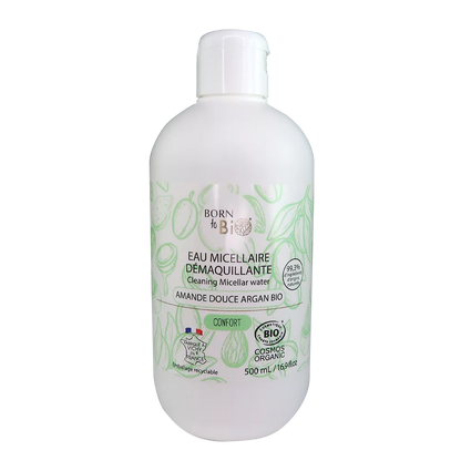 Sweet Almond Argan Micellar Makeup Remover Water 500mL - Certified organic-0